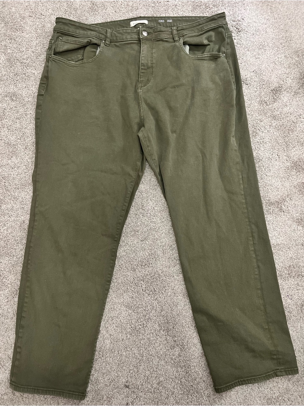 Warp + Weft Men’s Moss Green ORD Chicago Straight Leg Relaxed Fit Pants 46x32